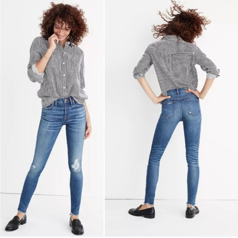 Madewell NWT 9" High-Rise Skinny Jeans in Allegra Wash: Rip & Repair Edition 26